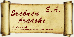 Srebren Aradski vizit kartica